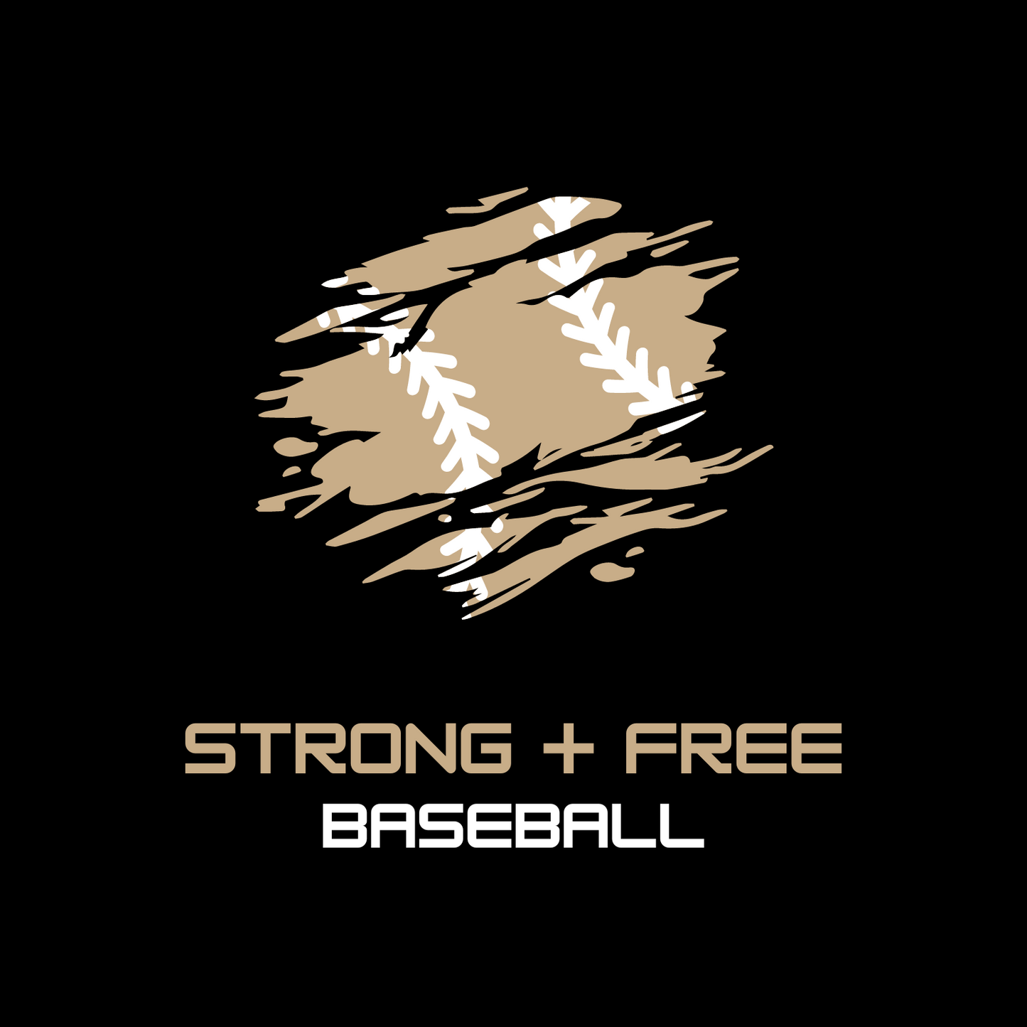 Baseball tee, black. S+F signature baseball logo design I.