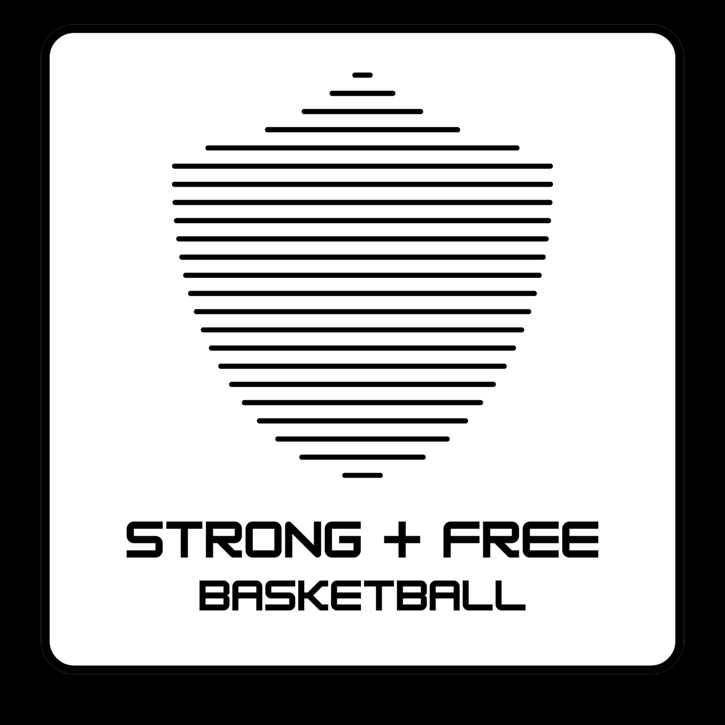 Men's basketball tee, black. S+F signature shield logo design, reverse white icon.