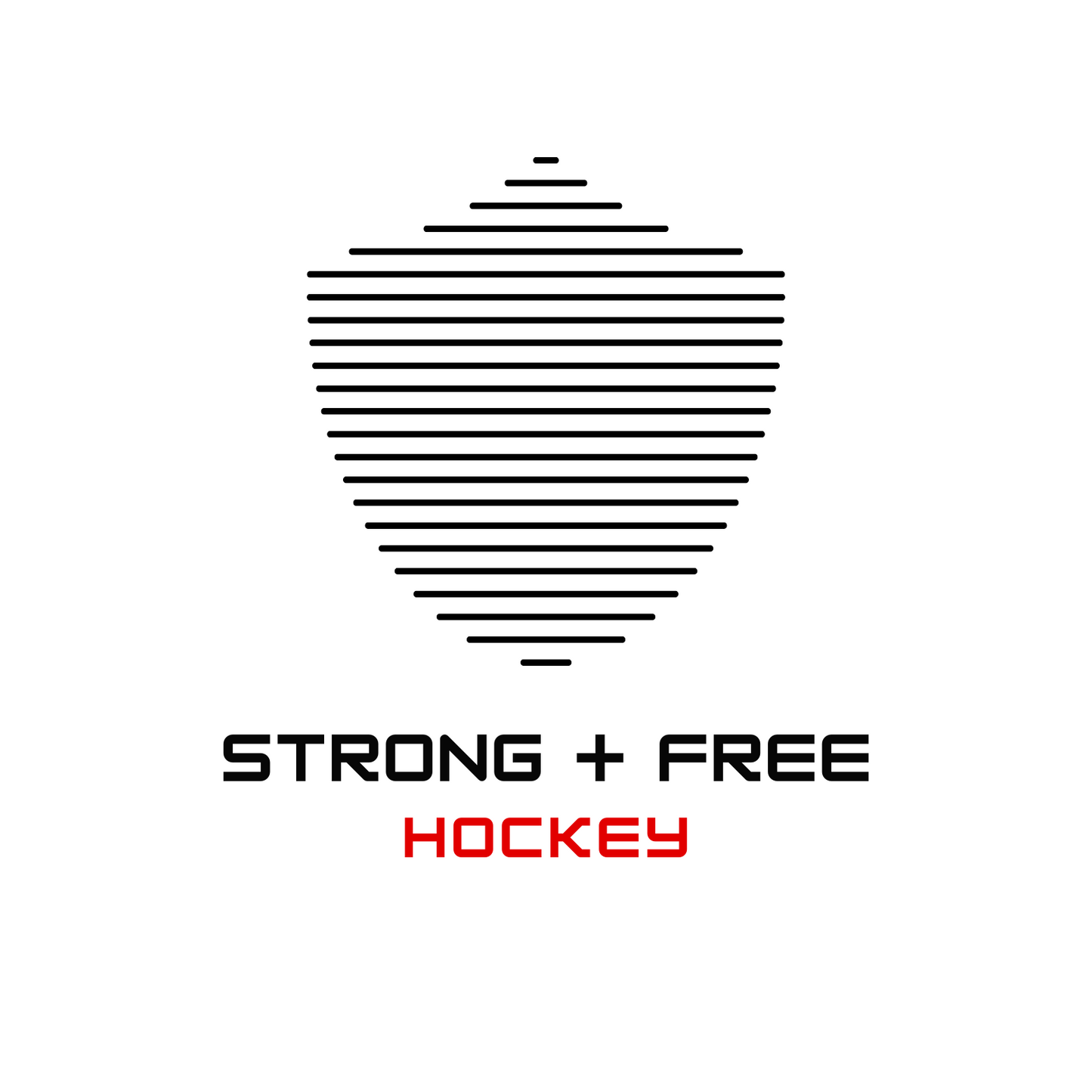 Men's hockey tee, white. S+F signature shield logo design.