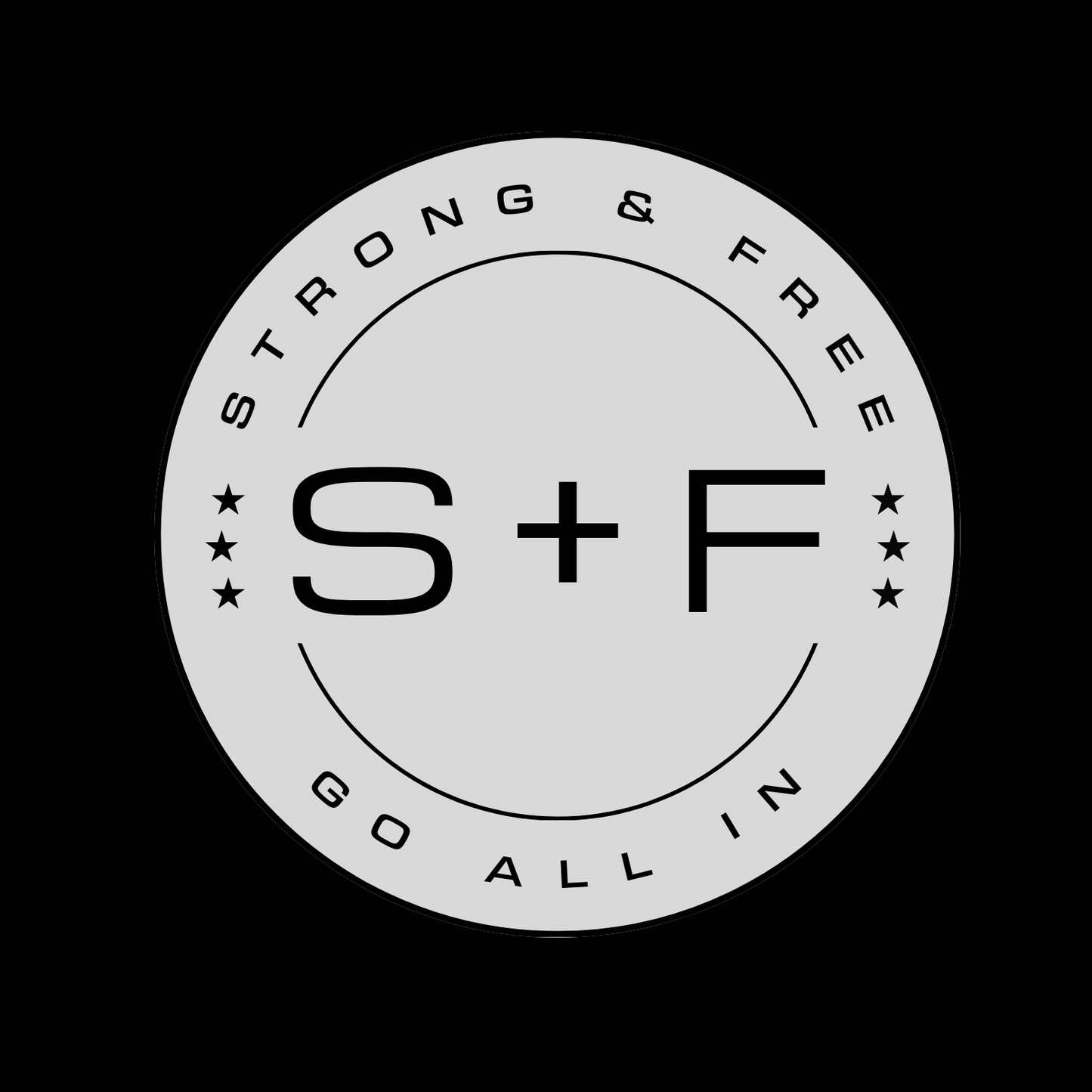 Men's Sleeveless Top, Black. S+F Reverse Grey Circle Logo Design.