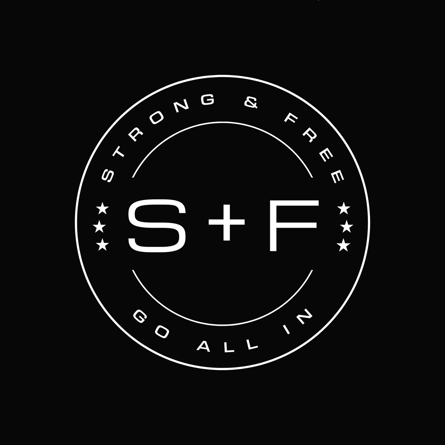 Women's Fitted Short Sleeve T-shirt, Red/Black/Grey/Blue. S+F White Circle Logo Design.