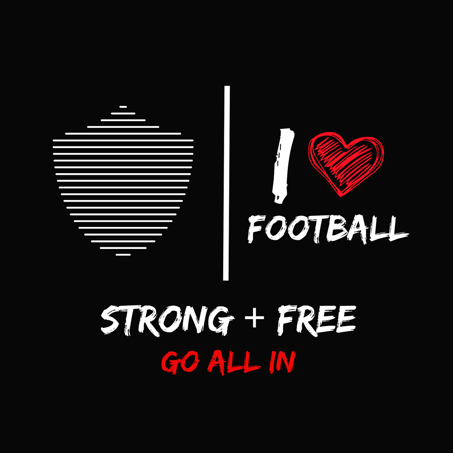 Football tee, black. S+F football love logo design II.