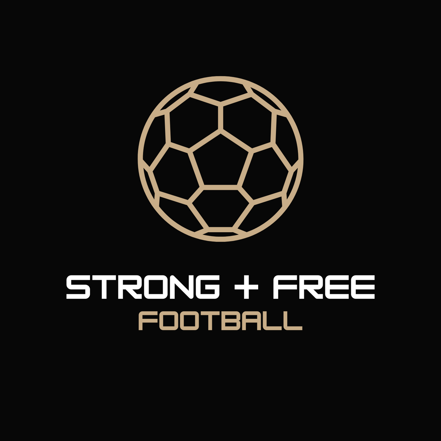 Football tee, black. S+F signature football logo design.