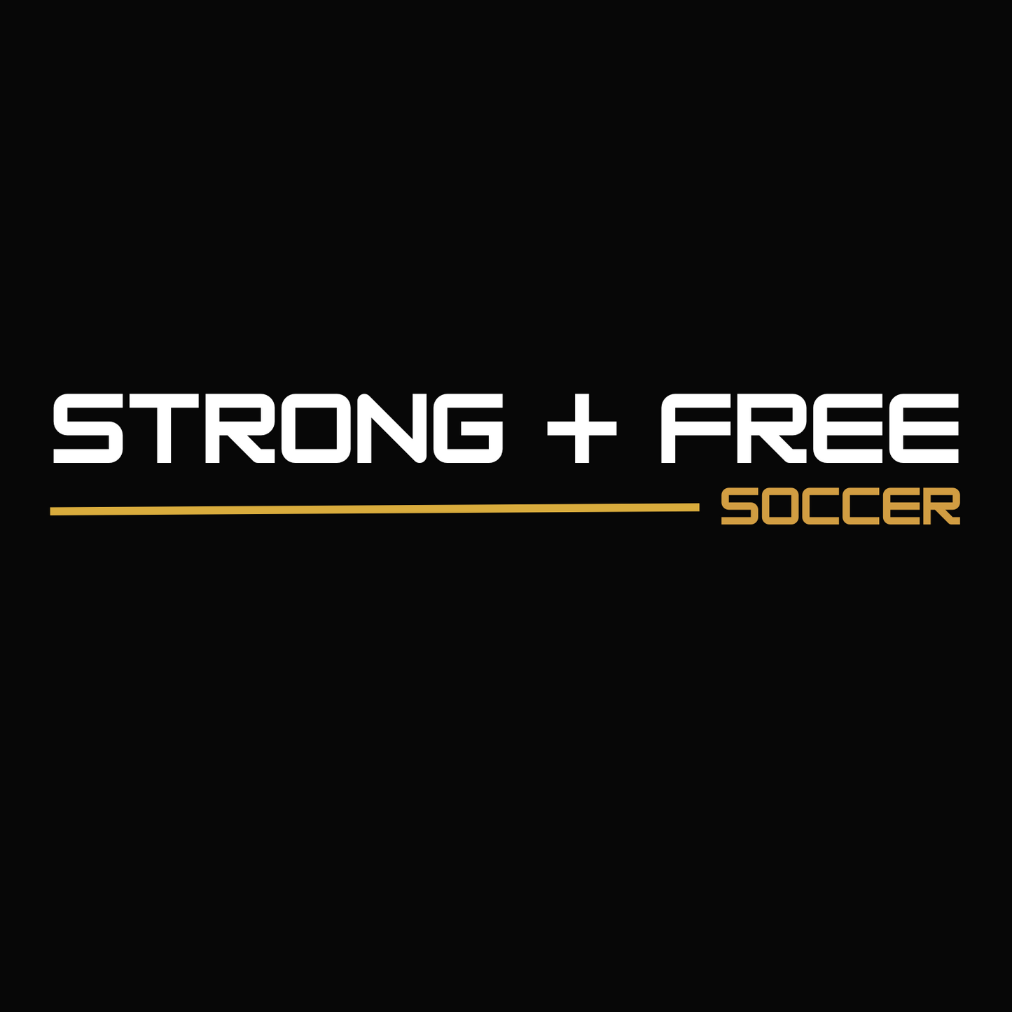 Soccer tee, black. S+F signature wordmark logo design.