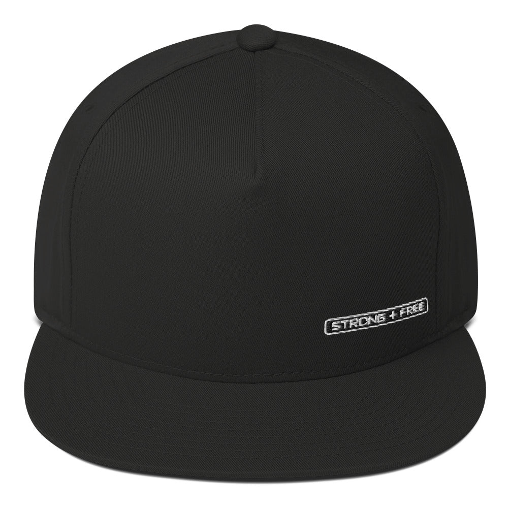 Flat Bill Cap, various colors. S+F signature wordmark logo design, reverse black.