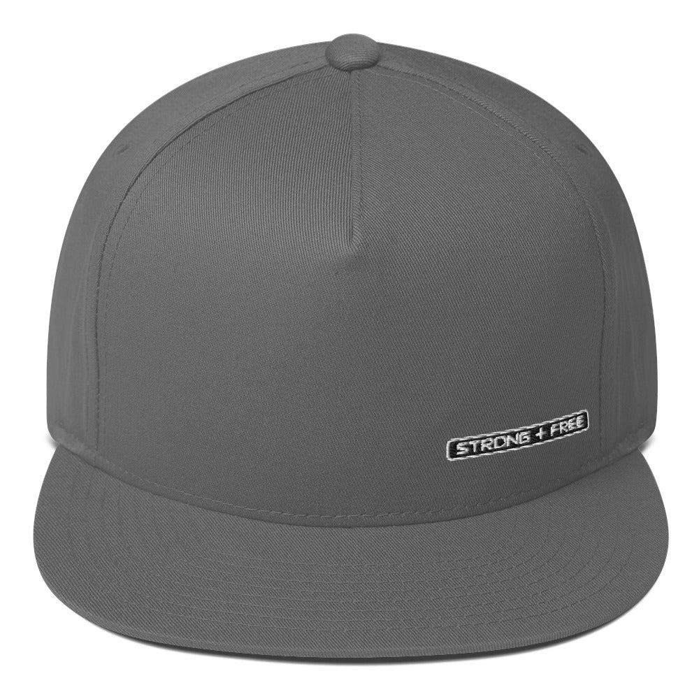 Flat Bill Cap, various colors. S+F signature wordmark logo design, reverse black.