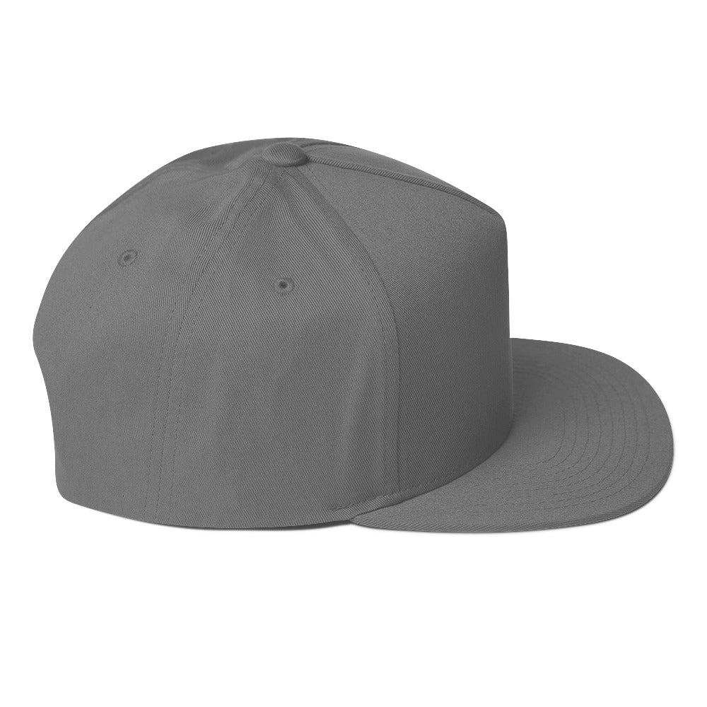 Flat Bill Cap, White/Grey. S+F Typefont III Logo Design