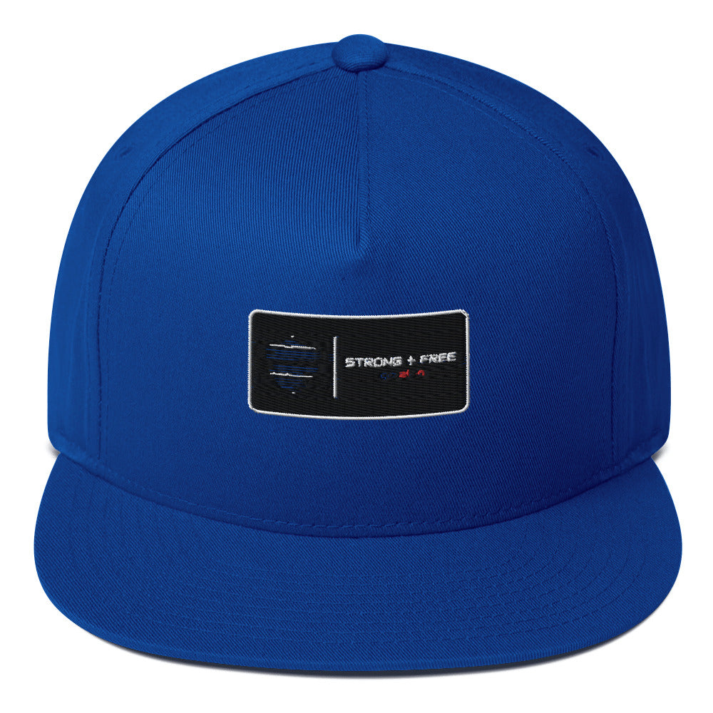 Flat Bill Cap, various colors. S+F signature shield logo design.