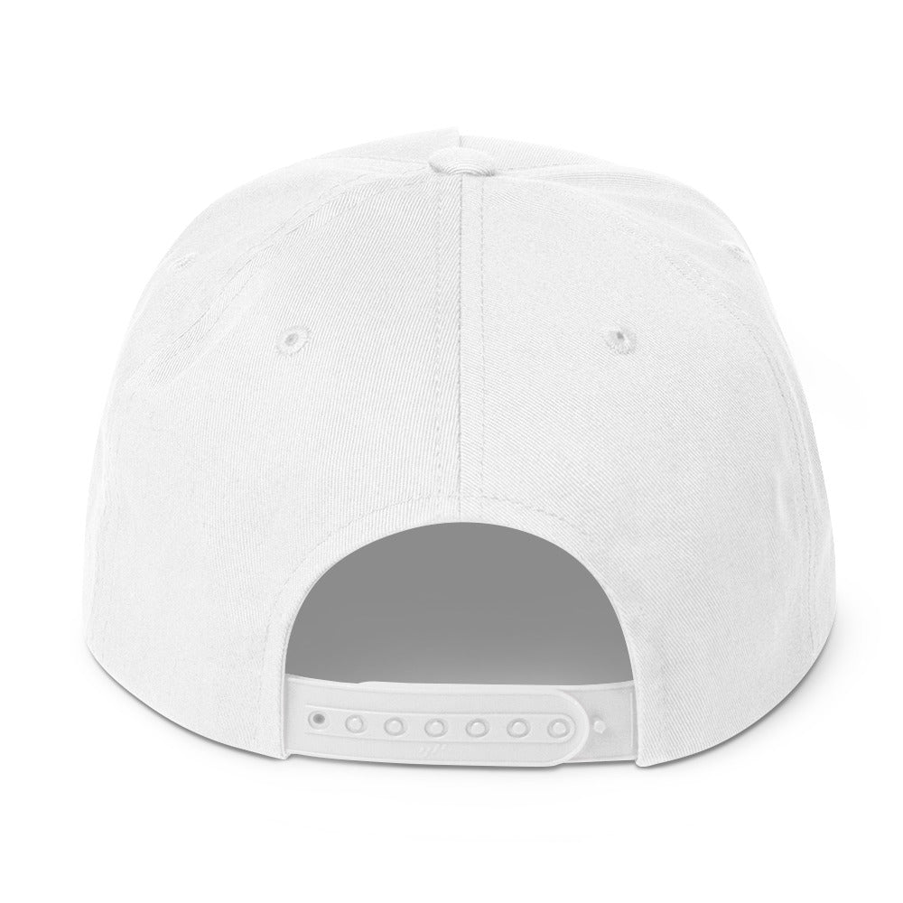 Flat Bill Cap, White/Grey. S+F Typefont III Logo Design