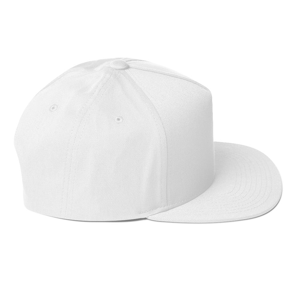 Flat Bill Cap, White/Grey. S+F Typefont III Logo Design