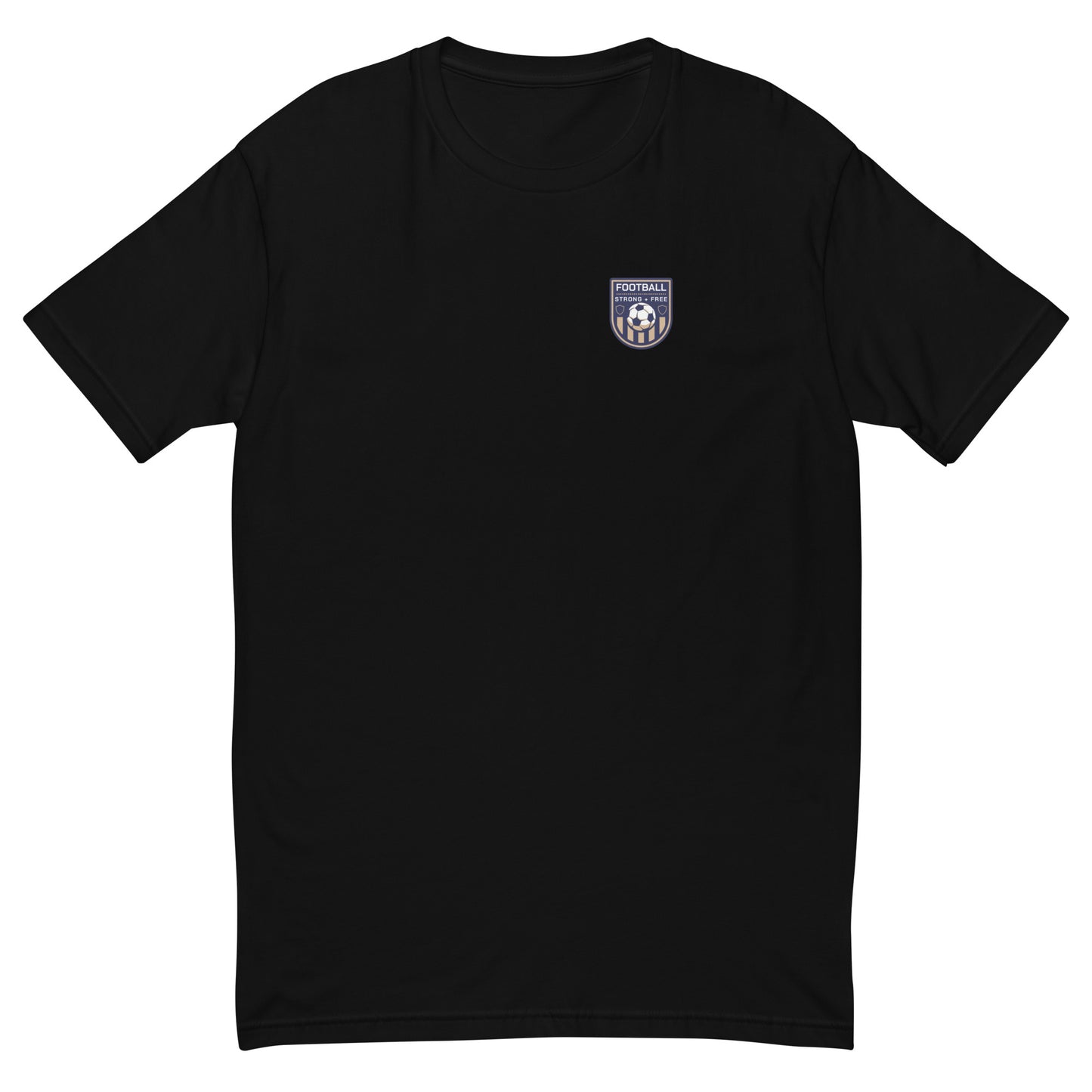 Football tee, various colors. S+F custom logo design, shield II.