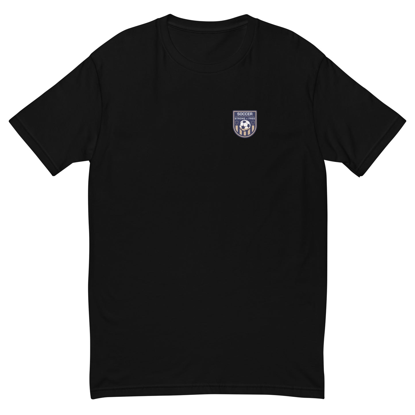 Soccer tee, various colors. S+F custom logo design, shield II.