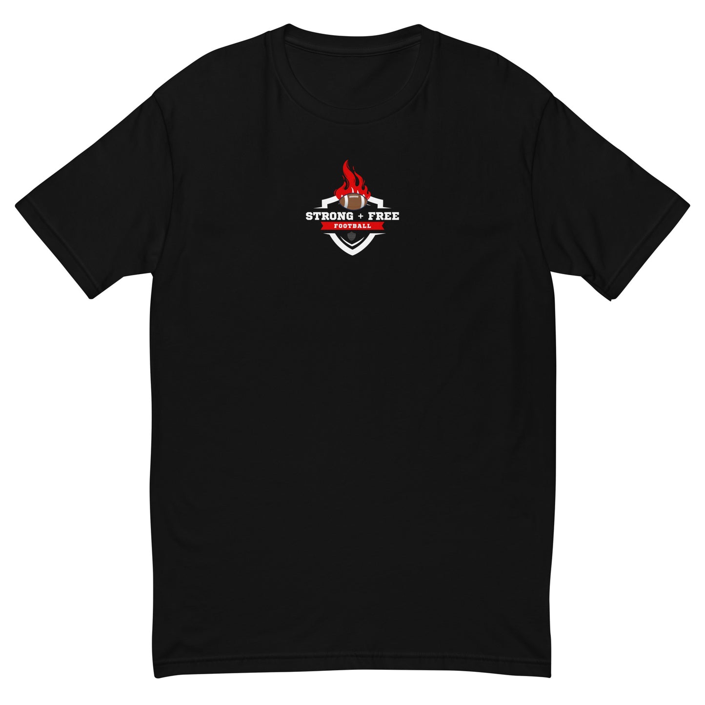 Football tee, black. S+F graphic football logo design II.