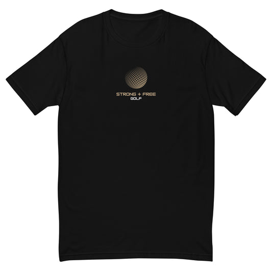 Golf tee, black. S+F signature golf logo design.