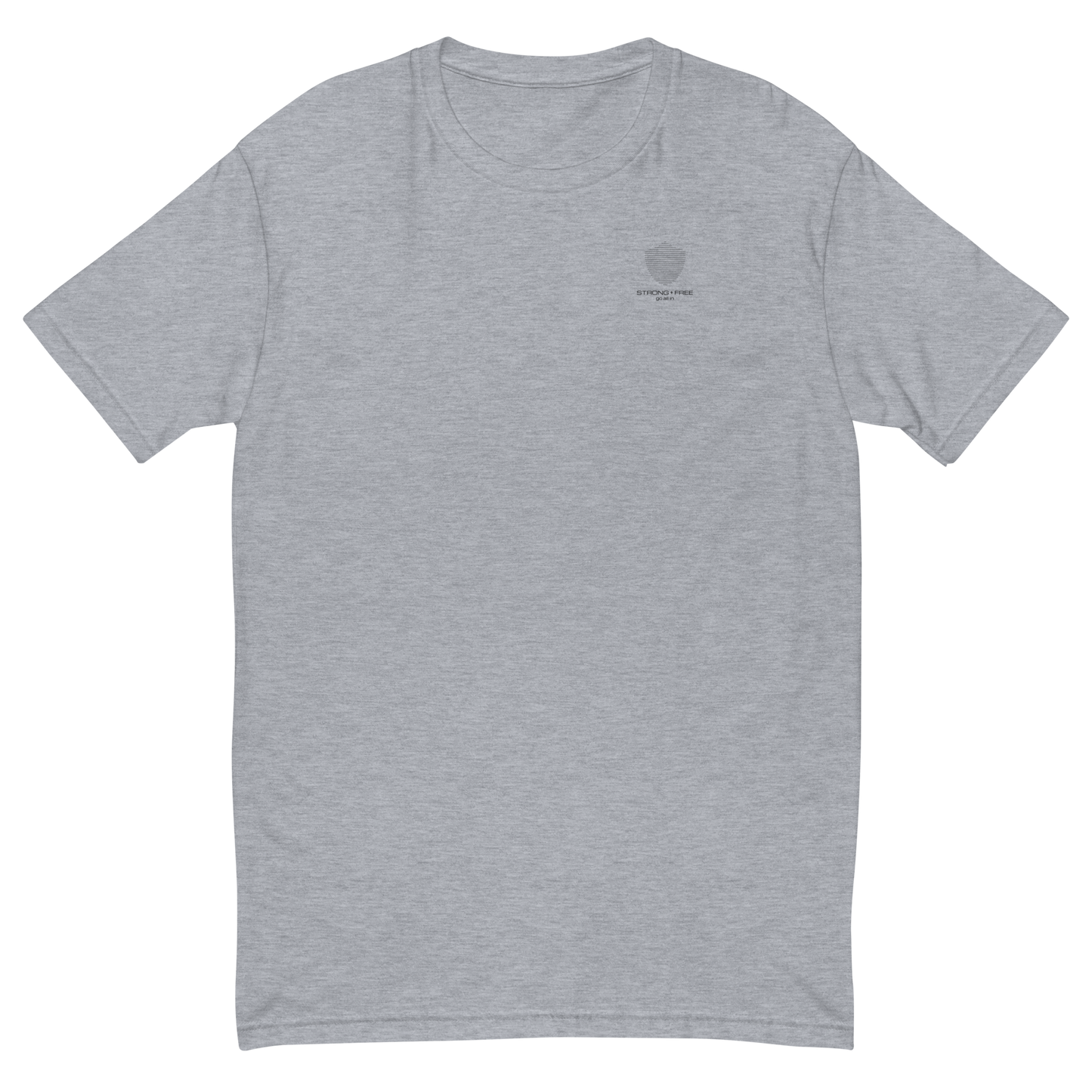 Men's Classic Fit T-Shirt, Red/Blue/Grey/White. S+F Shield Logo Design.