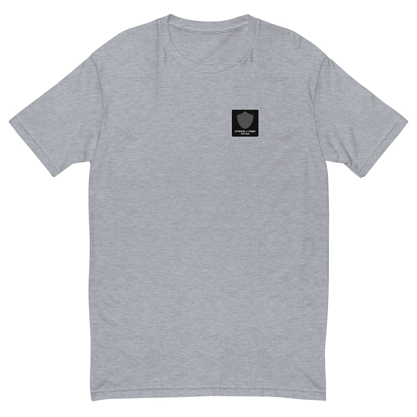 Soccer tee, various colors. S+F signature shield logo design, reverse black icon.