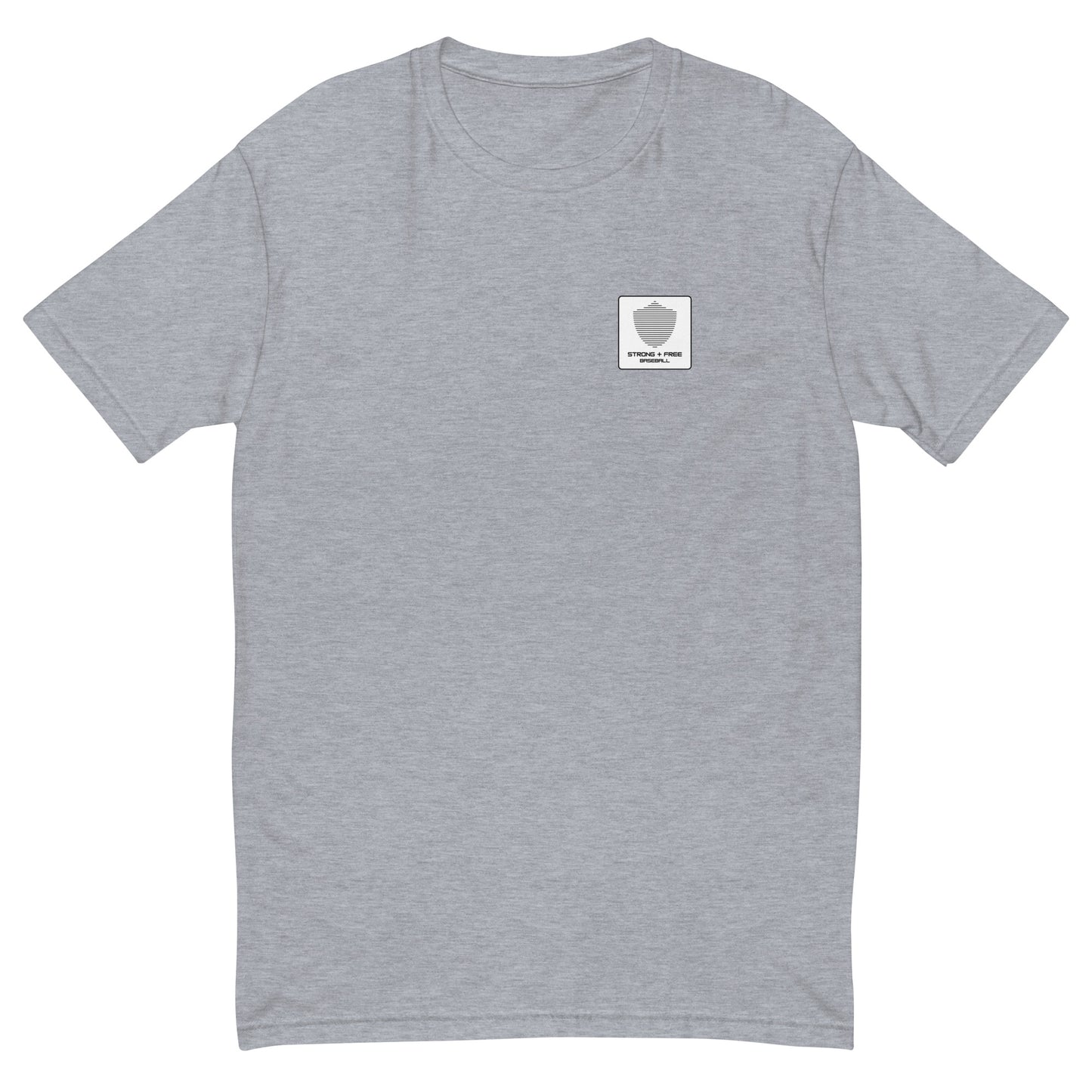 Men's baseball tee, various colors. S+F signature shield logo design, reverse white icon.