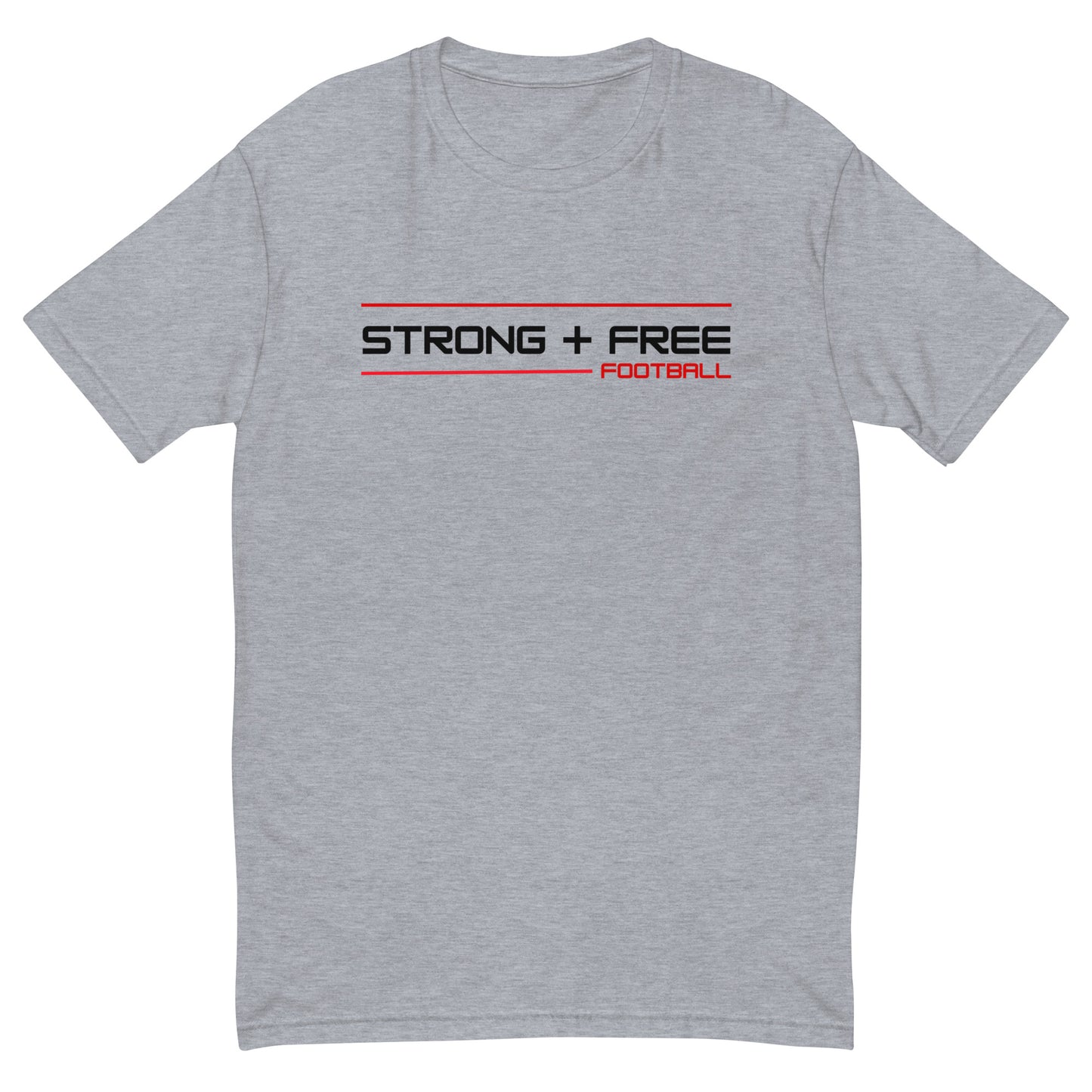 Men's football tee, multiple colors. S+F signature wordmark logo design II.