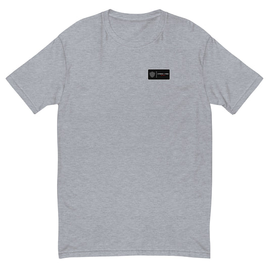 Men's short sleeve tee, various colors. S+F signature shield logo design, reverse black icon.