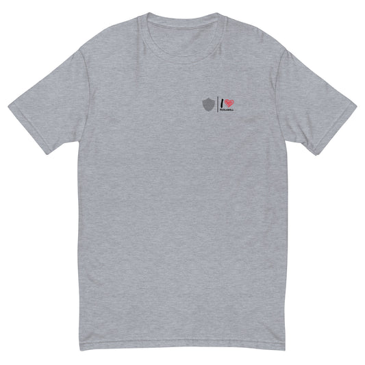 Men's tee, multiple colors. S+F pickleball love logo design I.