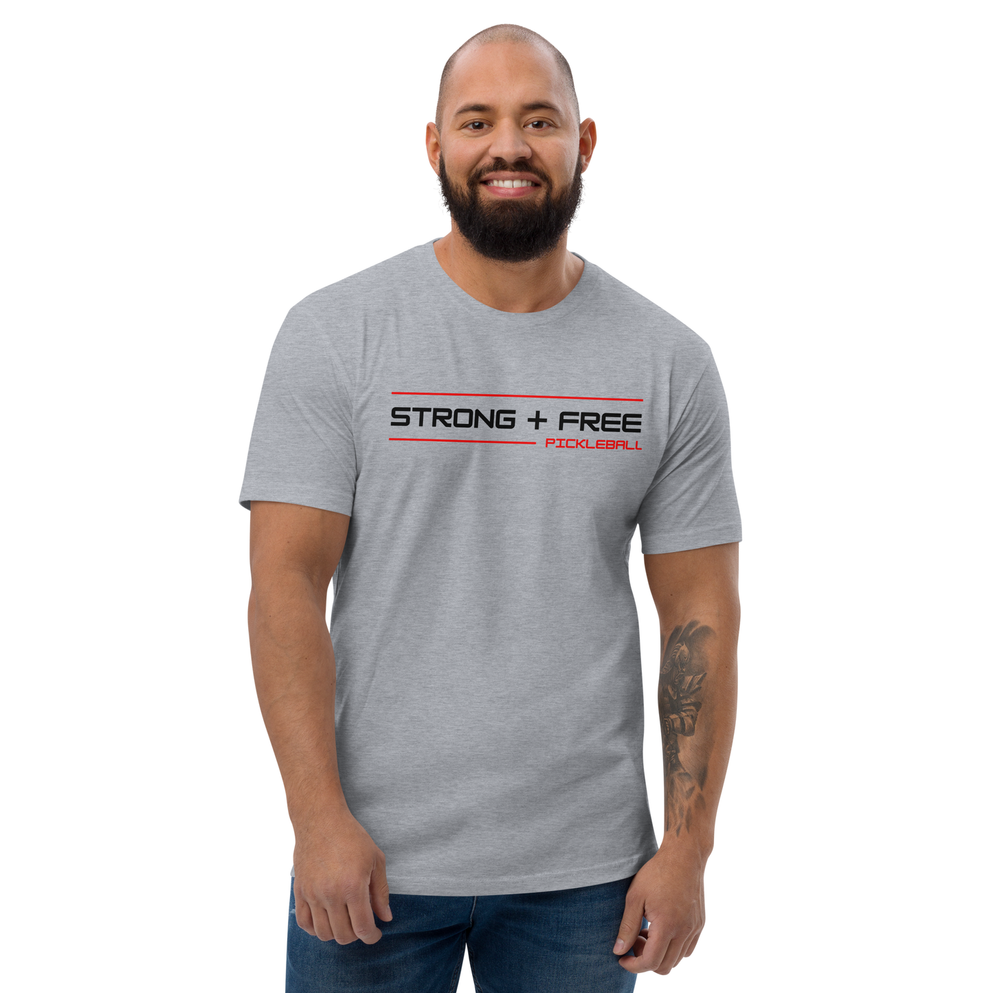 Men's tee, multiple colors. S+F signature wordmark logo design.