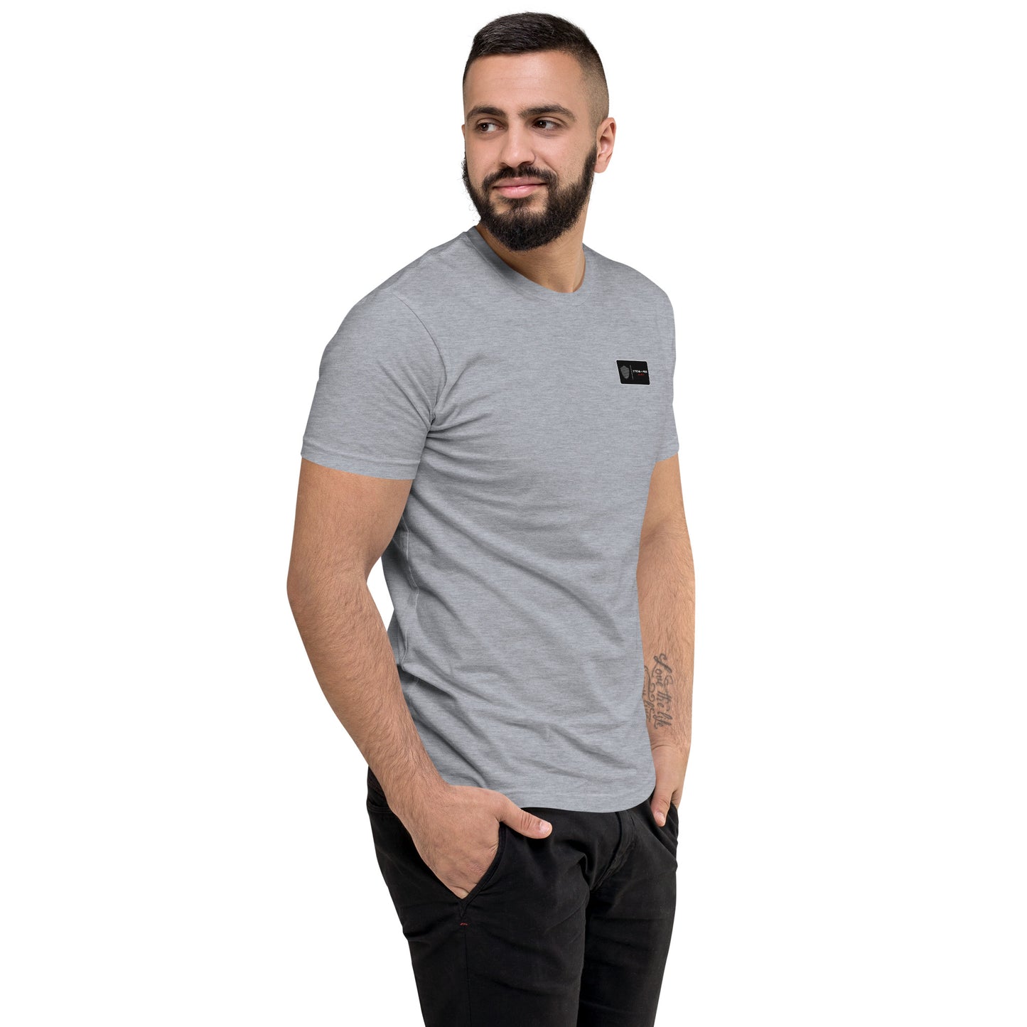 Men's short sleeve tee, various colors. S+F signature shield logo design, reverse black icon.