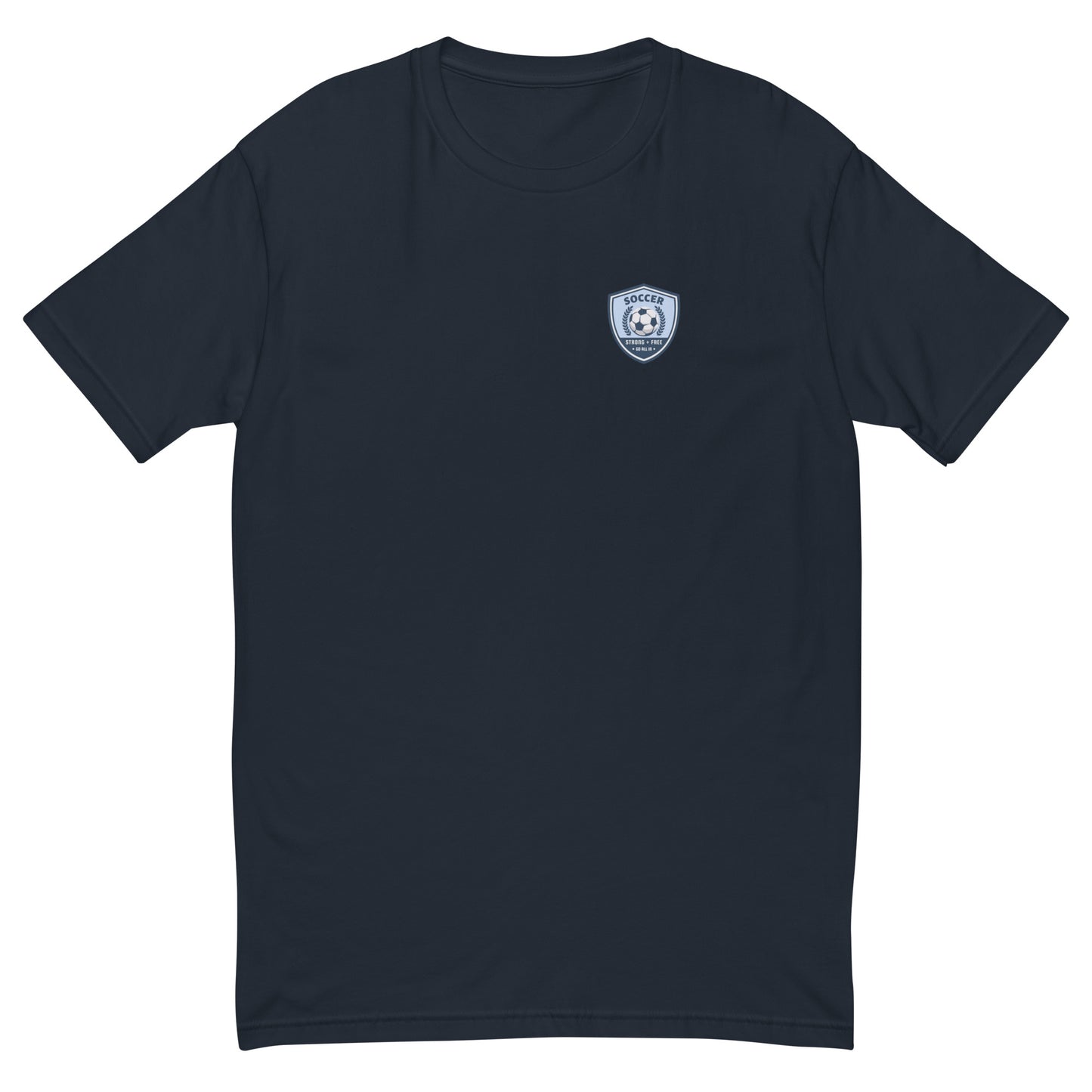 Soccer tee, various colors. S+F custom logo design, soccer shield I.