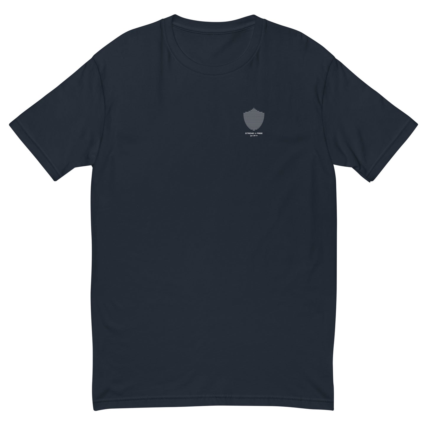 Men's short sleeve tee, multiple colors. S+F signature shield logo design II.