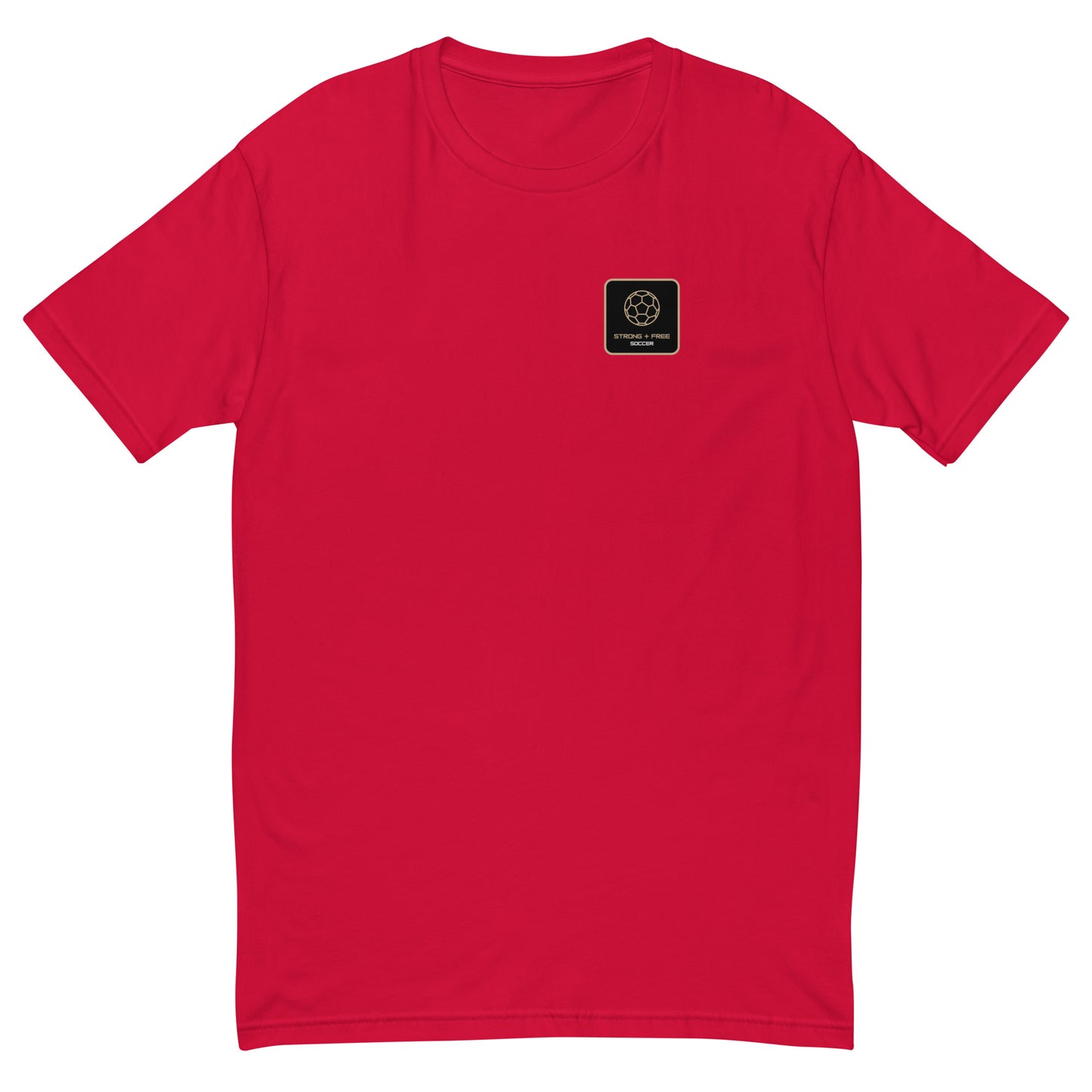 Soccer tee, various colors. S+F signature soccer logo design, reverse black icon.