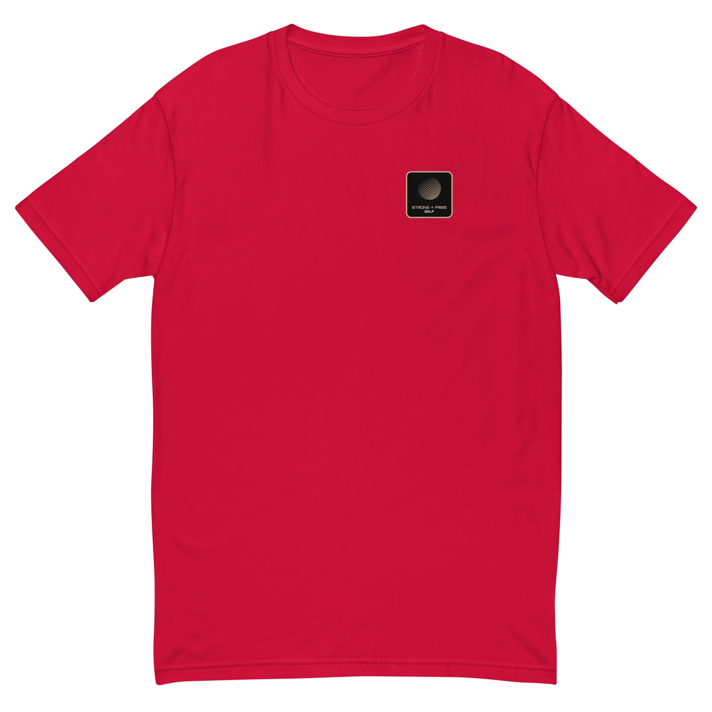 Men's golf tee, various colors. S+F signature golf logo design, reverse black icon.