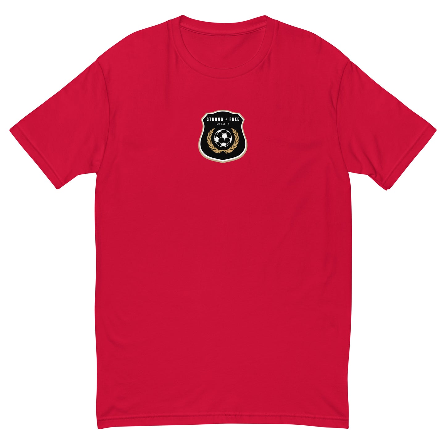 Soccer/Football tee, various colors. S+F custom logo design, soccer shield III.