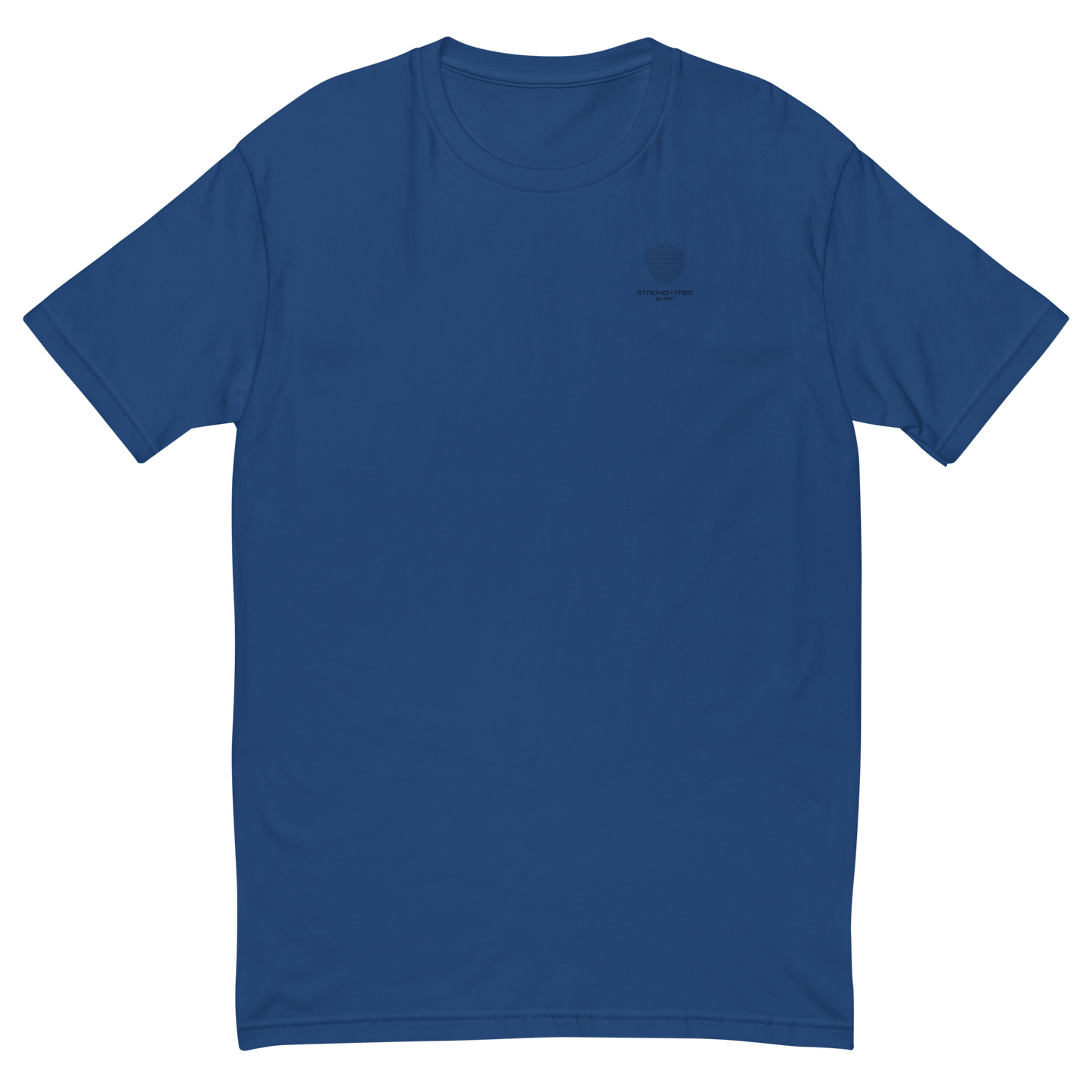 Men's Classic Fit T-Shirt, Red/Blue/Grey/White. S+F Shield Logo Design.