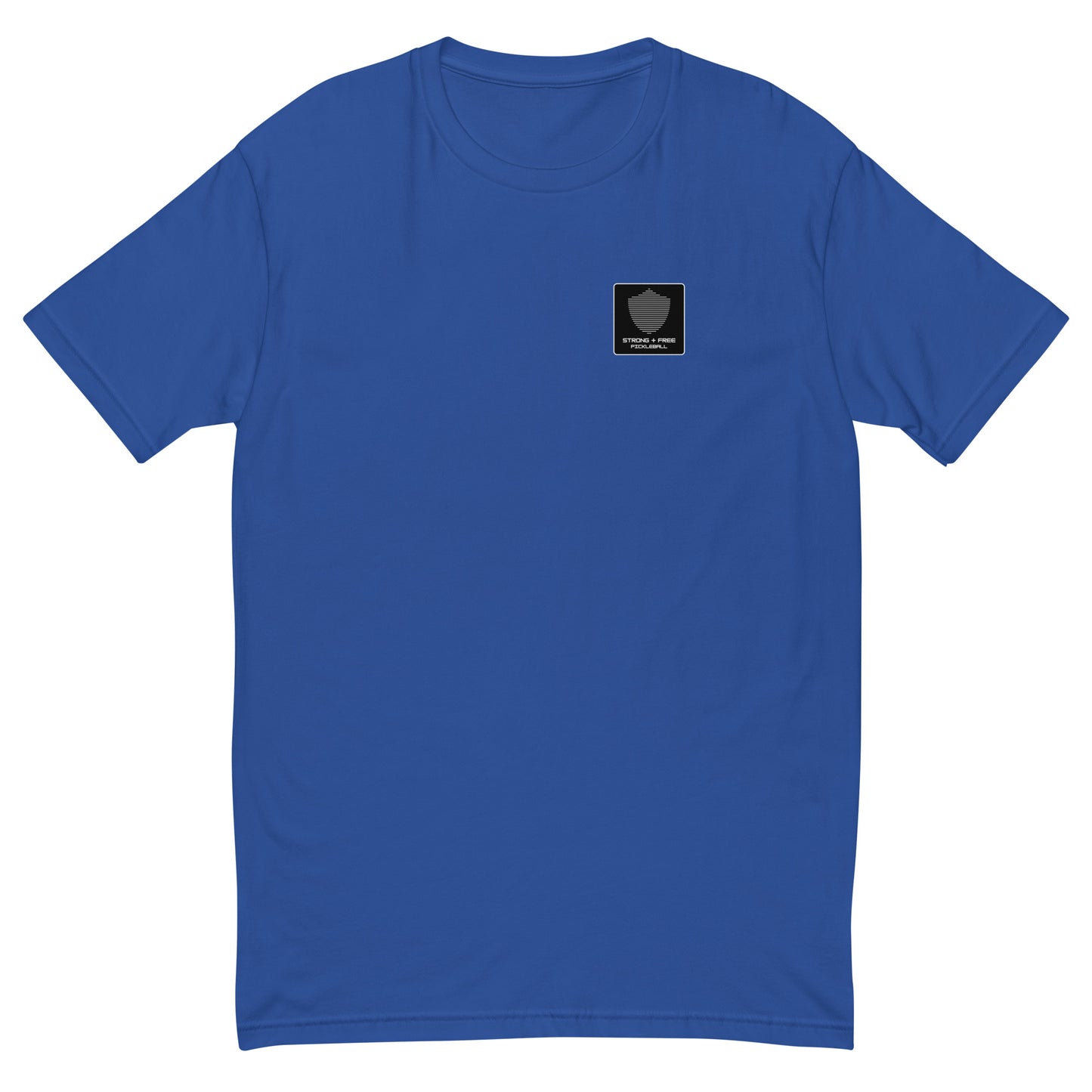 Men's tee, various colors. S+F signature shield logo design, reverse black icon.