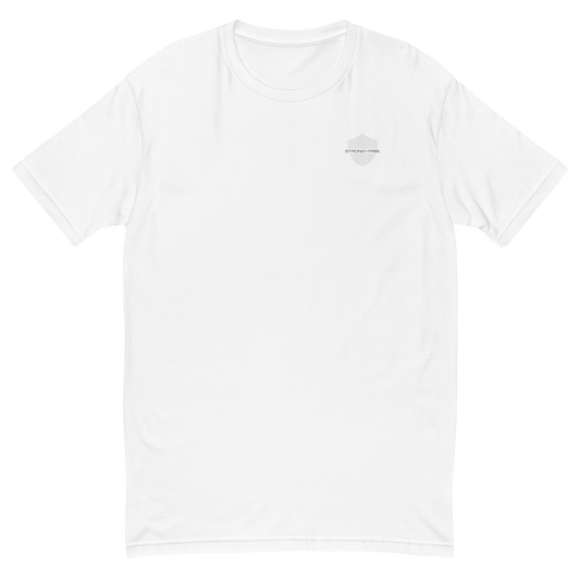 Men's Classic Fit T-Shirt, White. S+F Shield Logo Design.