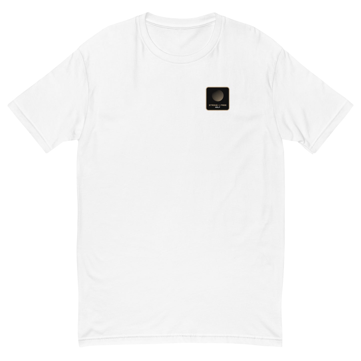 Men's golf tee, various colors. S+F signature golf logo design, reverse black icon.