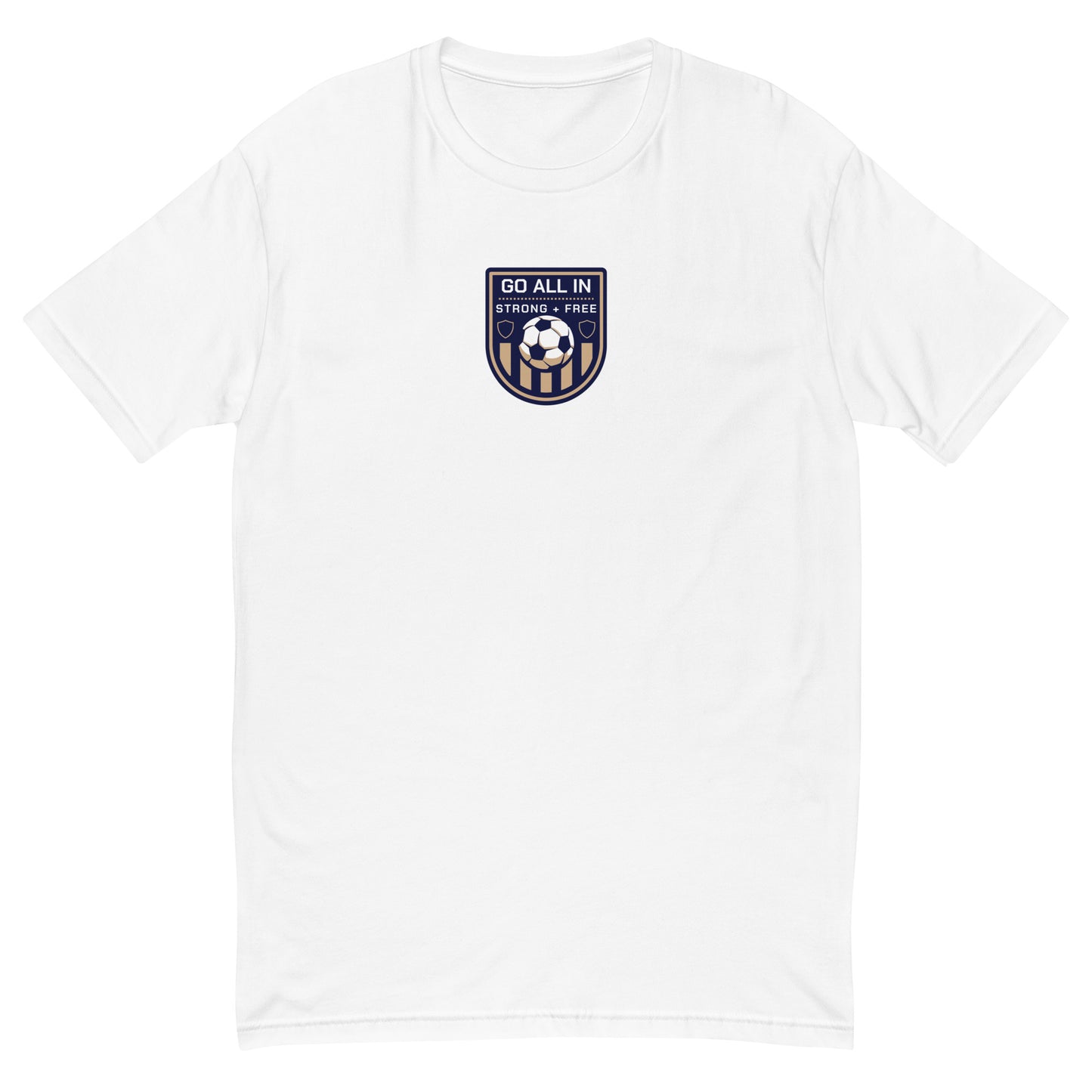 Soccer/Football tee, various colors. S+F custom logo design, soccer shield IV.