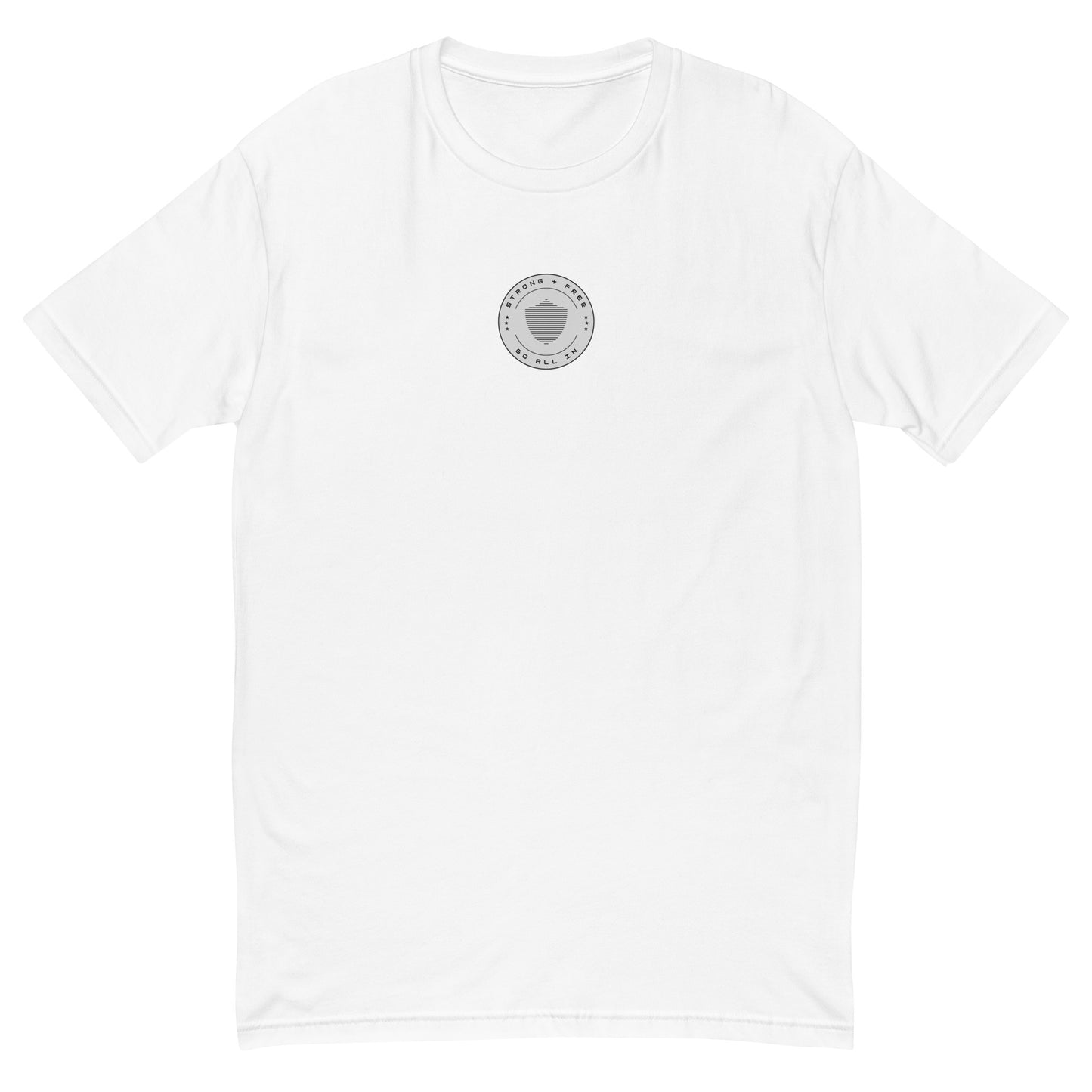 Men's short sleeve tee, various colors. S+F signature shield logo design, reverse grey crest.