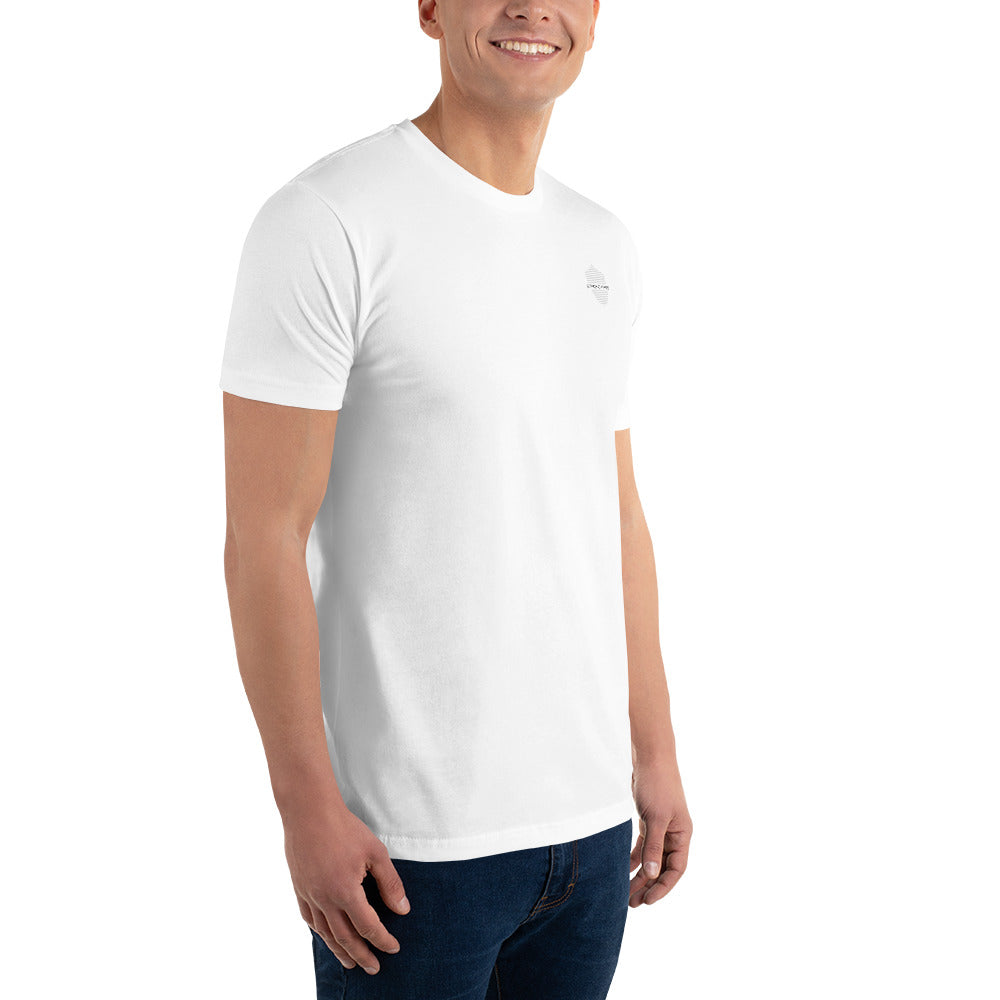 Men's Classic Fit T-Shirt, White. S+F Shield Logo Design.