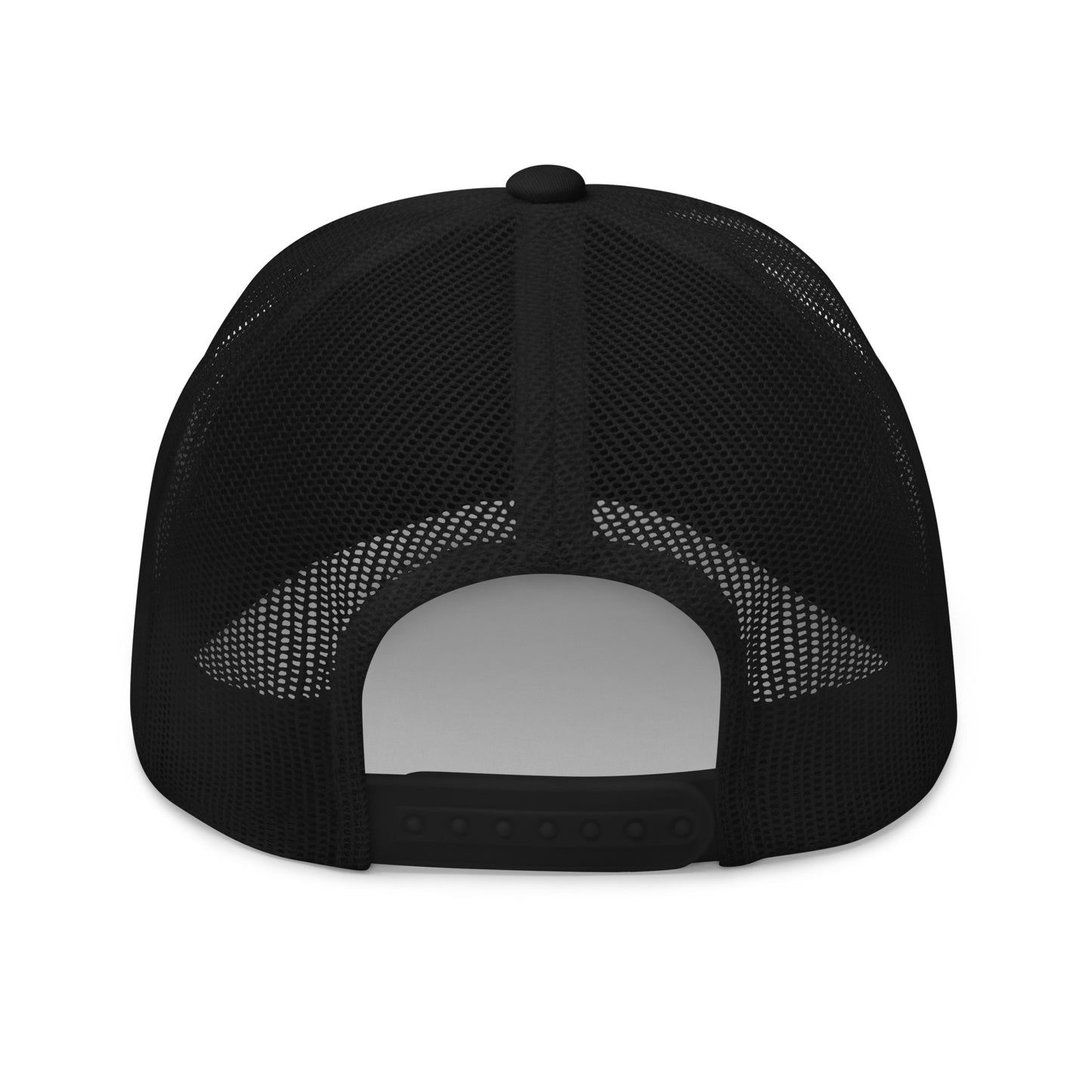 Trucker Cap Black, S+F Reverse Shield Logo Design.