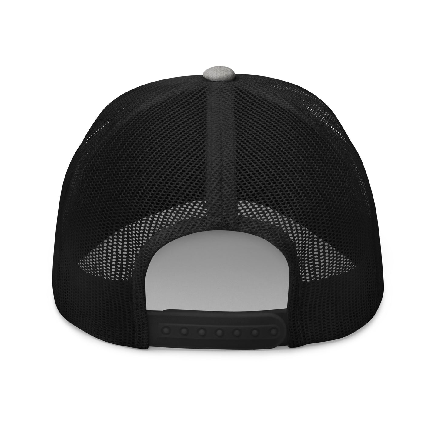 Trucker Cap, Grey on Black. S+F Typefont III Logo Design.