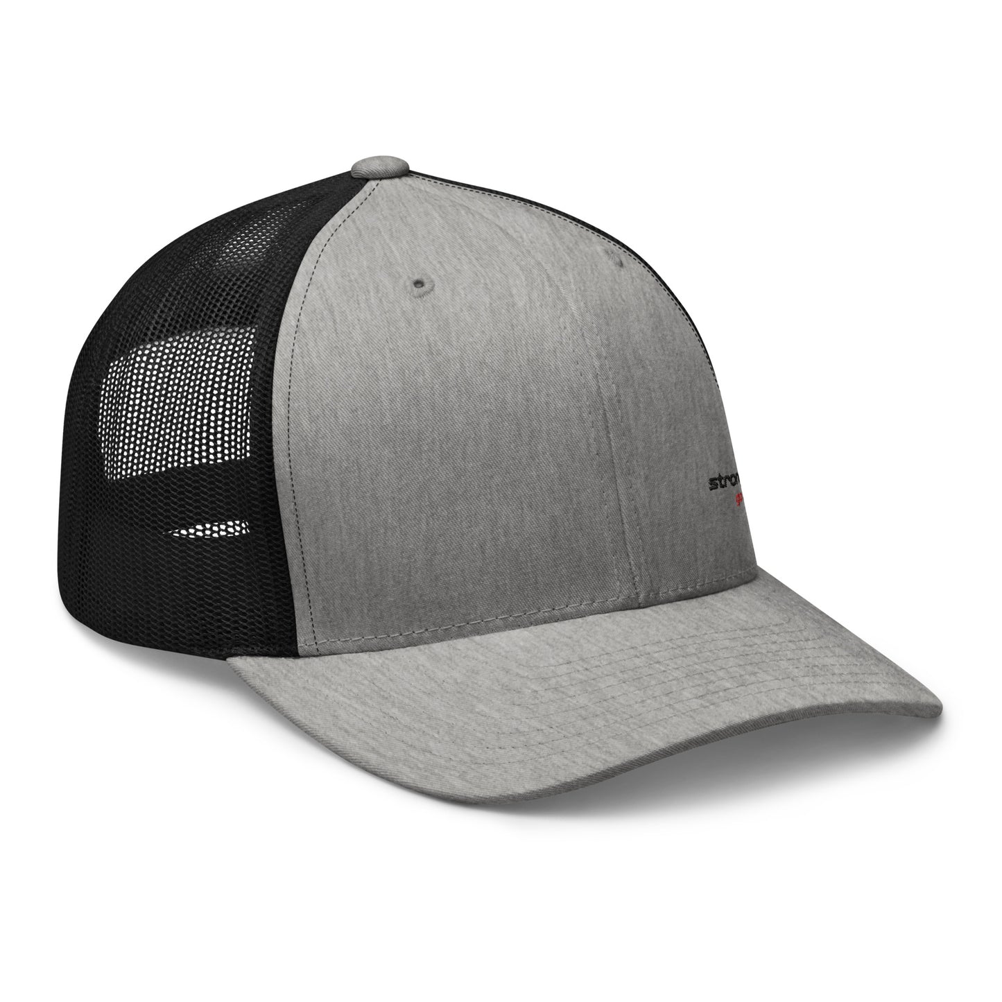 Trucker Cap, Grey on Black. S+F Typefont III Logo Design.