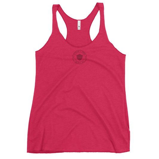 Women's Racerback Tank, various colors. S+F signature shield logo design I.